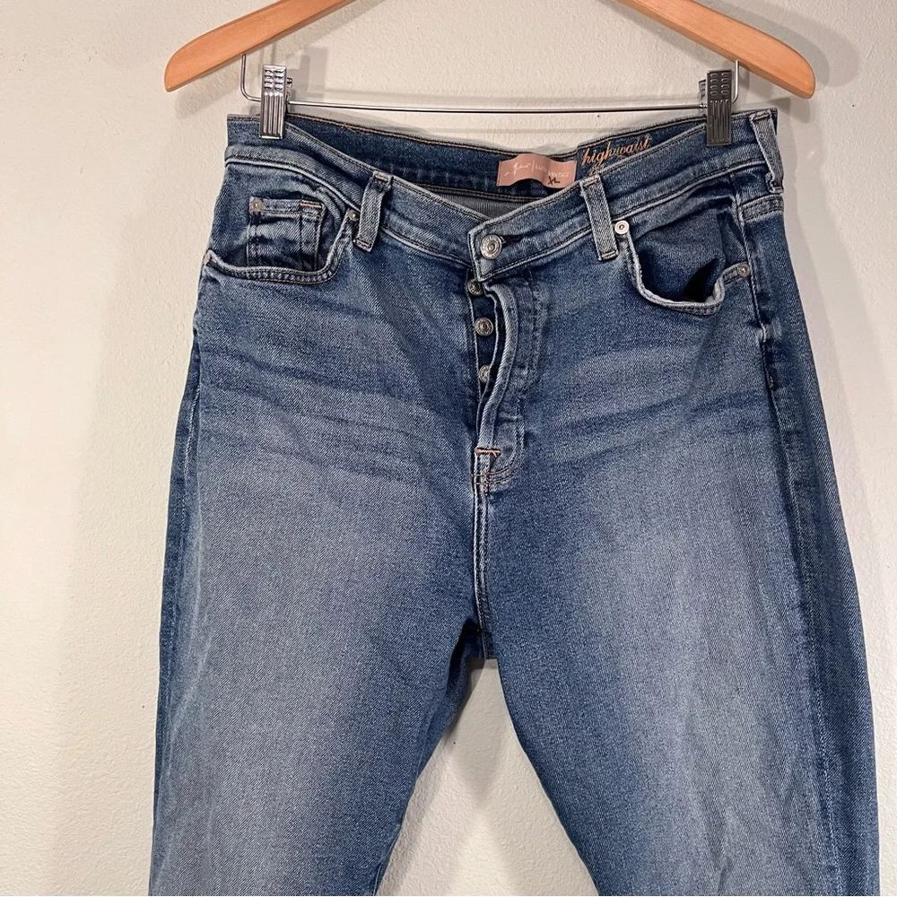 7 FAM For All Mankind Button Fly Classic Blue Women's Jeans Size 32 - Picture 2 of 13
